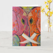 Sacred Geometry Elephant Original ART Karte (Gelbe Blume)
