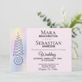 *~* Sacred Geometry Erleuchtung Pastel Wedding Einladung (Stehend Vorderseite)