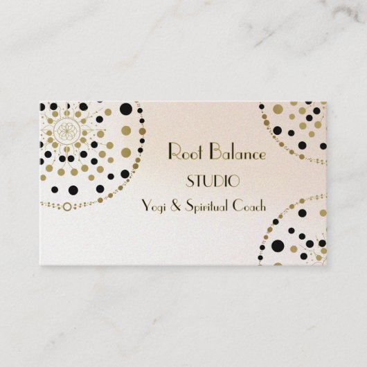 Sacred Geometry Gold & Black Yoga Spiritueller Coa Visitenkarte (Vorderseite)