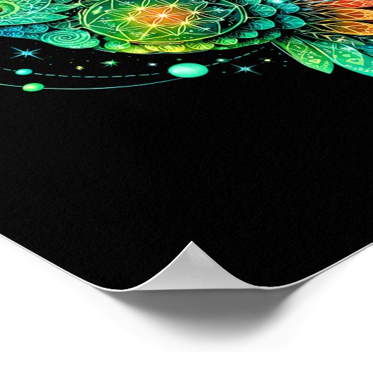 Sacred Geometry Hummingbird Mystic Celestial Desig Poster (Ecke)