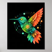 Sacred Geometry Hummingbird Mystic Celestial Desig Poster (Vorne)