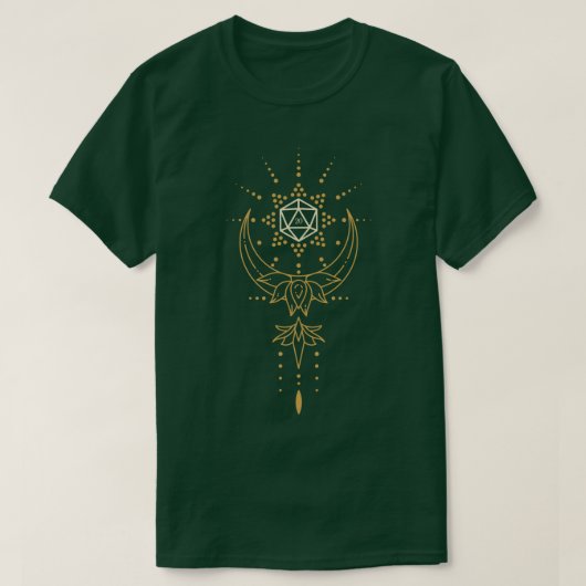 Sacred Geometry Lotus Polyhedral D20 Dice T-Shirt (Design vorne)