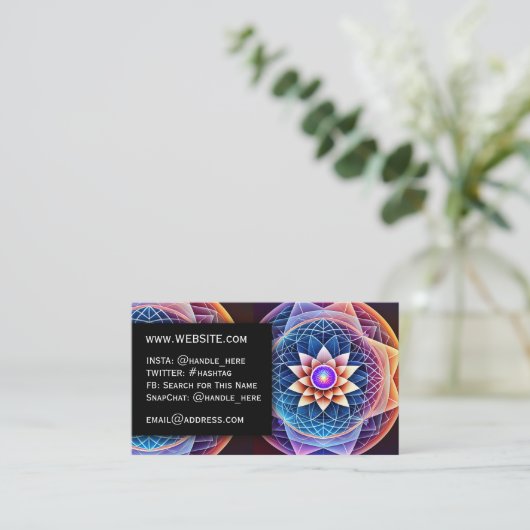 Sacred Geometry Mandala Berufliche Führungskraft Visitenkarte (Stehend Vorderseite)