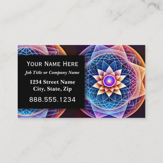 Sacred Geometry Mandala Berufliche Führungskraft Visitenkarte (Rückseite)