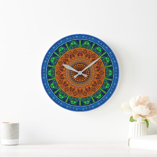 Sacred Geometry Mandala Clock Große Wanduhr (Zuhause)