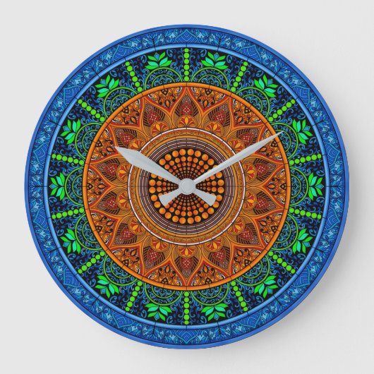 Sacred Geometry Mandala Clock Große Wanduhr (Vorderseite)