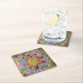 Sacred Geometry Mandala Custom Square Untersetzer (Vor Ort)