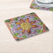 Sacred Geometry Mandala Custom Square Untersetzer (angewinkelt)