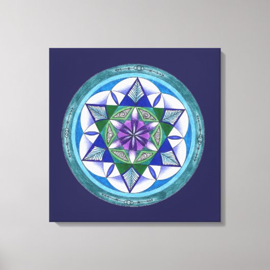 Sacred Geometry Mandala Leinwanddruck (Vorderseite)