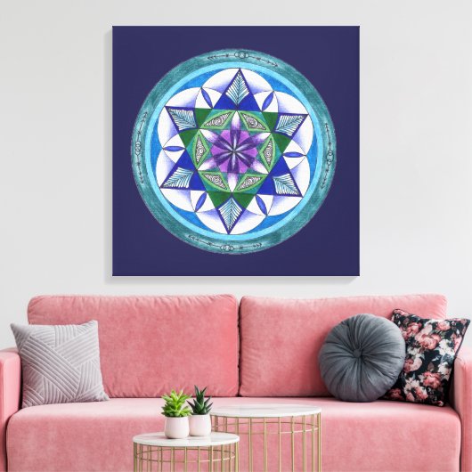 Sacred Geometry Mandala Leinwanddruck (Insitu (Wohnzimmer))