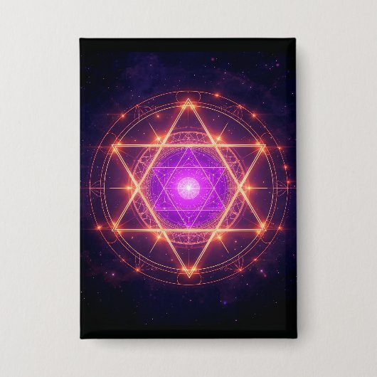Sacred Geometry Mandala – Light Within the Cosmos Button (Vorderseite)