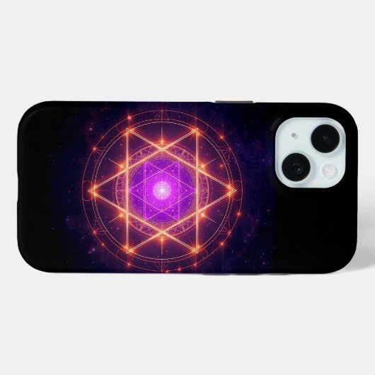 Sacred Geometry Mandala – Light Within the Cosmos Case-Mate iPhone Hülle (Rückseite (Horizontal))