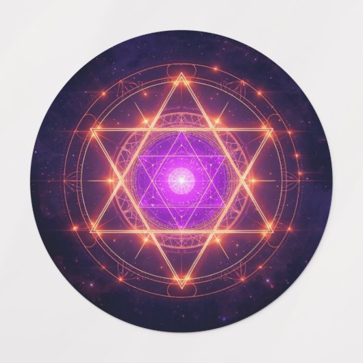 Sacred Geometry Mandala – Light Within the Cosmos Etiketten (Design 2)