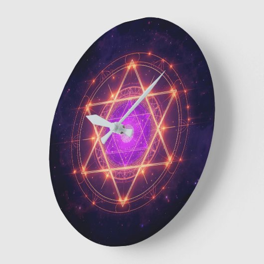 Sacred Geometry Mandala – Light Within the Cosmos Große Wanduhr (Winkel)