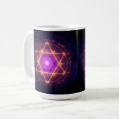 Sacred Geometry Mandala – Light Within the Cosmos Kaffeetasse (Vorderseite Links)