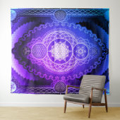 Sacred Geometry Mandala, Metatron's Cube, Blume Wandteppich (Beispiel (Horizontal))