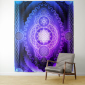 Sacred Geometry Mandala, Metatron's Cube, Blume Wandteppich (Beispiel)