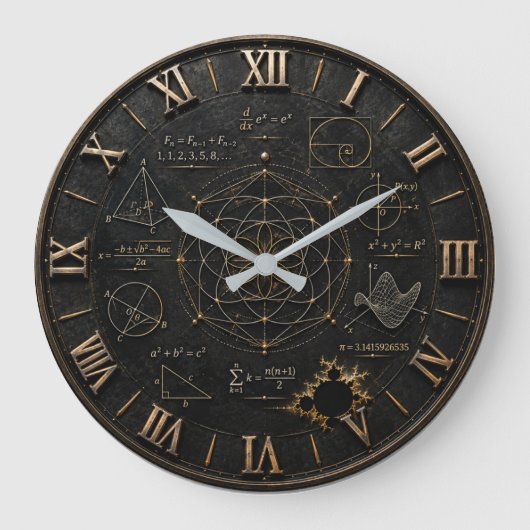 Sacred Geometry Math Große Wanduhr (Vorderseite)