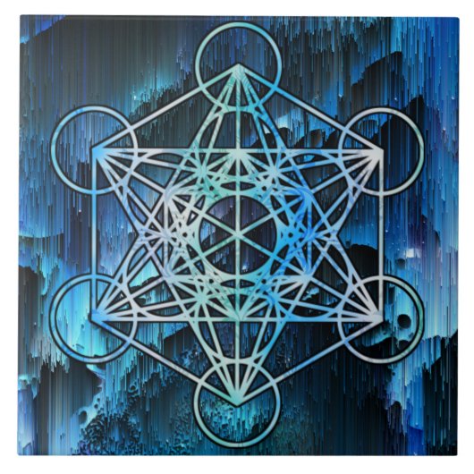 Sacred Geometry Metatron Merkabah Cube Altar Tile Fliese (Vorderseite)
