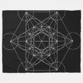 Sacred Geometry: Metatron's Cube Black & White Fleecedecke (Vorderseite (Horizontal))