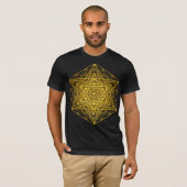 Sacred Geometry Metatrons Cube Gold L-Shirt T-Shirt (Vorne ganz)