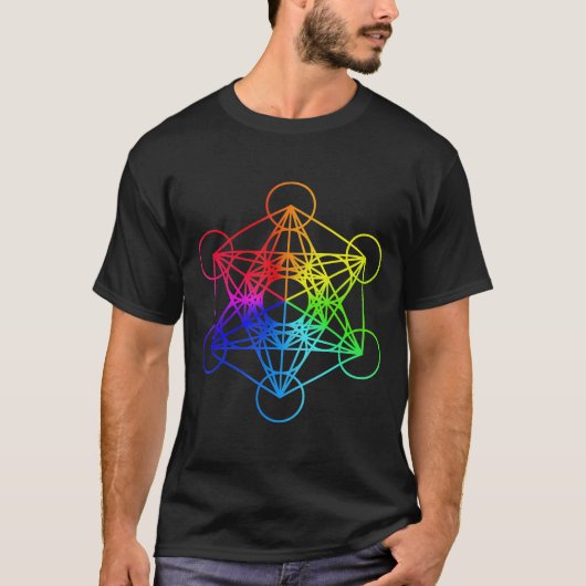 Sacred Geometry Metatrons Cube Zen Yoga T-Shirt (Vorderseite)