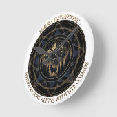Sacred Geometry • Mountains & Forest (NO NUMBERS) Runde Wanduhr (Winkel)