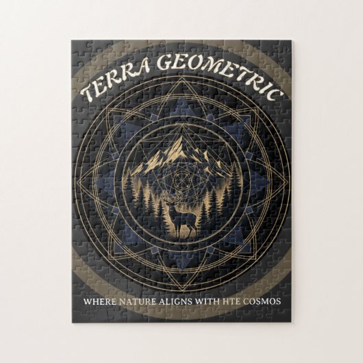Sacred Geometry Nature Fusion • Mountains & Forest Puzzle (Vertikal)