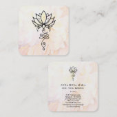 *~* Sacred Geometry Nirvana Floral Peony Yoga Quadratische Visitenkarte (Vorne/Hinten)