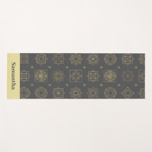 Sacred Geometry Pattern Minimal Luxe Yogamatte (Vorderseite (Horizontal))