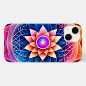 Sacred Geometry Rainbow Mandala Neon Lotus Blume Case-Mate iPhone Hülle (Rückseite (Horizontal))