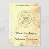 *~* Sacred Geometry Sepia Wassercolor Hochzeit Einladung (Vorne/Hinten)