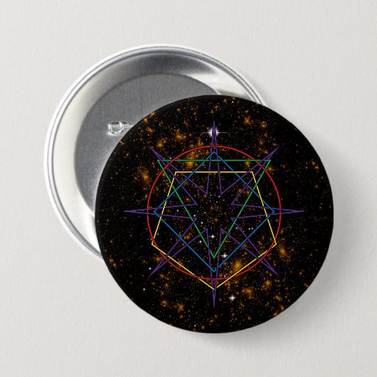 Sacred Geometry Sigil Button (Vorne & Hinten)