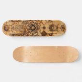 Sacred geometry skateboard, pryrography on wood skateboard (Horizontal)