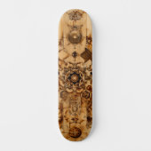 Sacred geometry skateboard, pryrography on wood skateboard (Vorderseite)