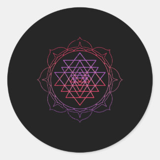 Sacred Geometry Sri Yantra Yoga Lotus Dala Psy Goa Runder Aufkleber