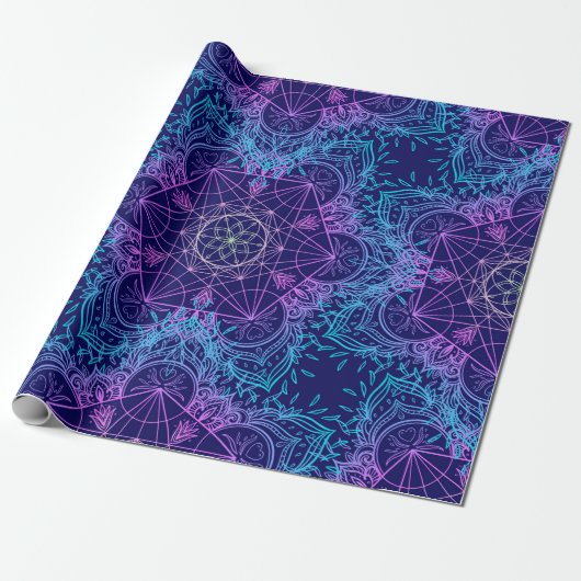 Sacred Geometry Symbols in Mandala seamless patter Geschenkpapier (Ungerollt)