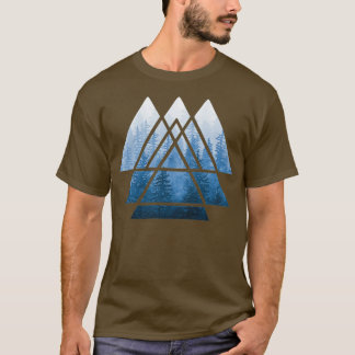 Sacred Geometry Triangle Misty Forest Blues 1 T-Shirt