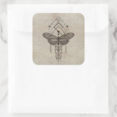 Sacred Geometry Zebra Longwing Butterfly Quadratischer Aufkleber (Tasche)