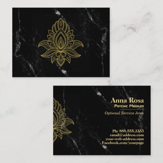 ~ Sacred Gold Hamsa Abstrakter weißer schwarzer Ma Visitenkarte (Vorne/Hinten)