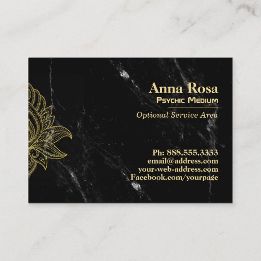 ~ Sacred Gold Hamsa Abstrakter weißer schwarzer Ma Visitenkarte (Rückseite)