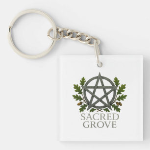 Sacred Grove Pentagram Wiccan Schlüsselanhänger