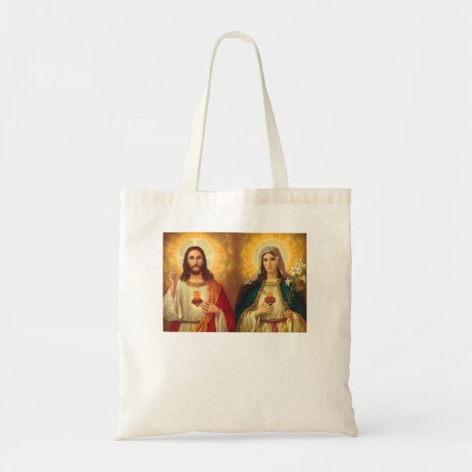 Sacred Heart and Immaculate Heart Picture Jesus an Tragetasche (Vorne)