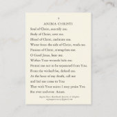 Sacred Heart Anima Christi Gebet Visitenkarte (Rückseite)