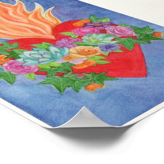 Sacred Heart Art Print, geeignet für Framing Miran Poster (Ecke)