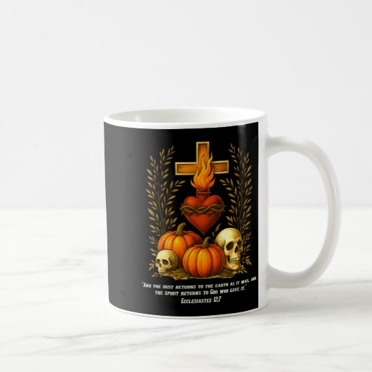 Sacred Heart Halloween Jesus Skulls Pumpkins Chris Kaffeetasse (Rechts)