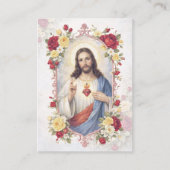 Sacred Heart Jesus Catholic Funeral Memorial  Visitenkarte (Vorderseite)