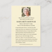 Sacred Heart Jesus Funeral Catholic Prayer Card Begleitkarte (Rückseite)