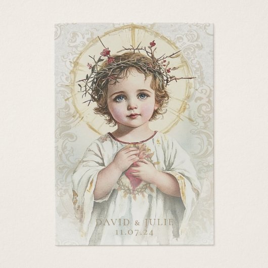 Sacred Heart Jesus Wedding Prayer Card (Vorderseite)