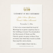 Sacred Heart Jesus Wedding Prayer Card (Rückseite)